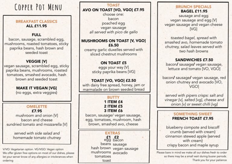 Copper Pot Sheffield Coffee, Salad, Sandwiches