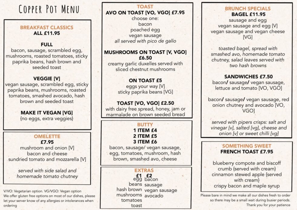 Copper Pot Sheffield Coffee, Salad, Sandwiches