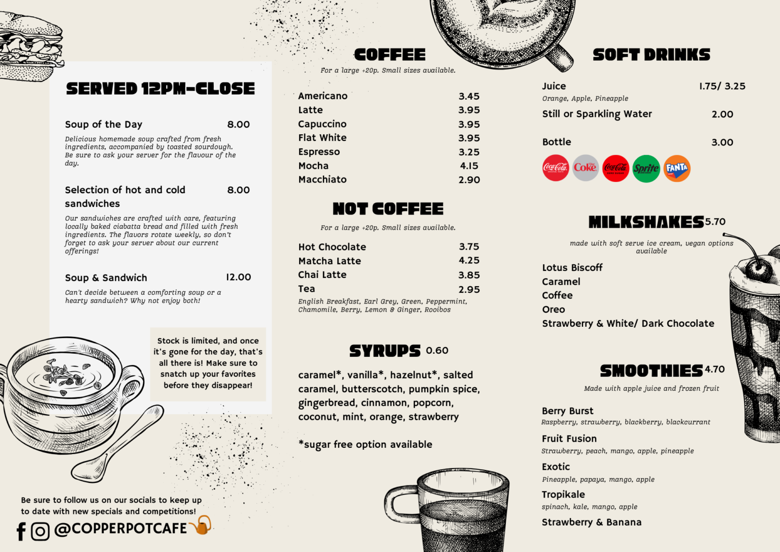 Copper Note Menu Menus – Copper Pot